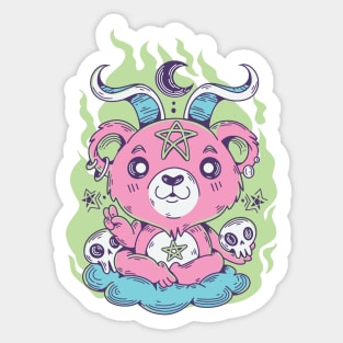 Gothic Baphomet Bear // Funny Cute Creepy Sticker